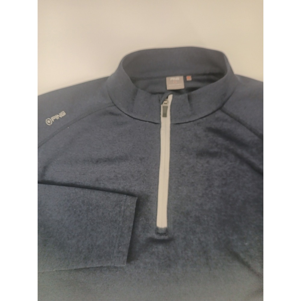 Ping Sensorwarm Mens XXL Quarter Zip‎ Golf Pullover Navy Blue Heathered Sweater